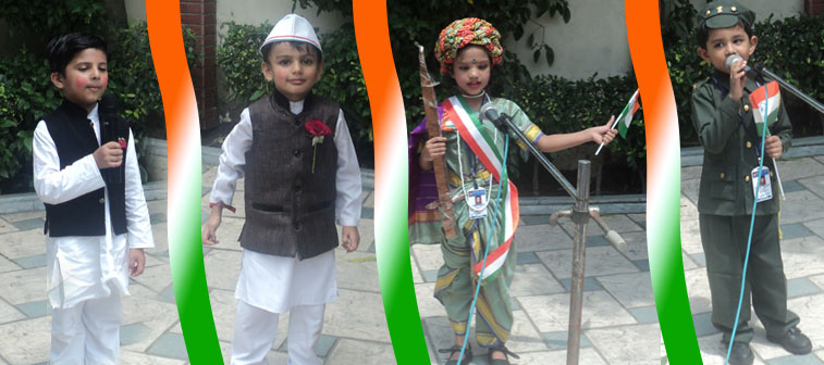 Students dressed up for Independence Day Function