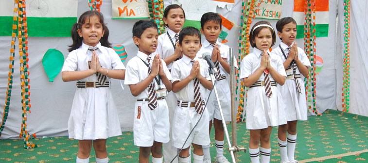 And, the little ones sing for Indian Independence