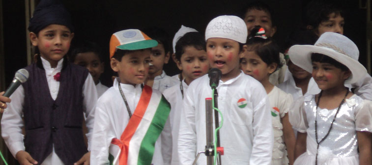 Little ones sing for Indian Independence