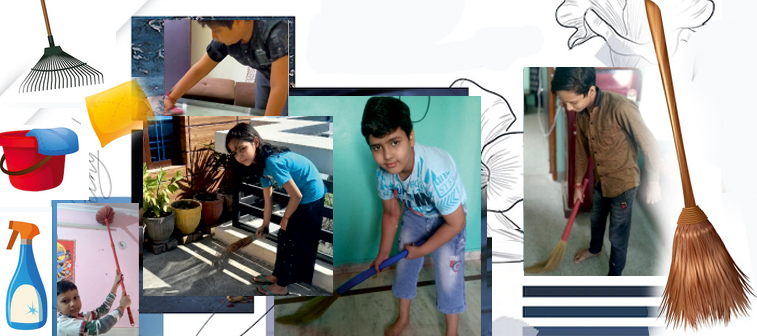 Students were given an activity to clean the house to teach them the value of cleanliness